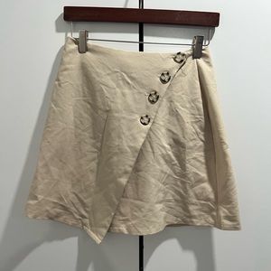 Tan mini skirt with buttons